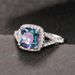 Cao Shi's Fashion, Luxury, and Elegant Temperament Simple Square Colorful Ring, Female_ipsvogv.com