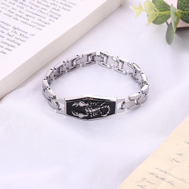 Bracelet Steel Color Men's Bold Dragon Rock Hip-Hop Heavy Metal Zodiac Trendy Item_ipsvogv.com