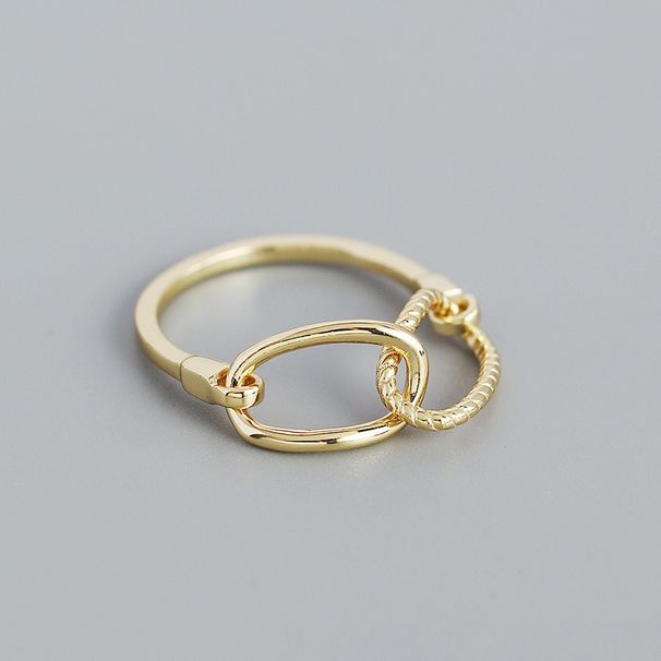 TYJ0318 Luxury S Ins Geometric Activity Double Fried Dough Twists Ring Silver Hand Jewelry Female_ipsvogv.com