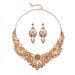 Exaggerated necklace set with accessories, luxurious crystal banquet dress for women, collarbone chain accessories_ipsvogv.com