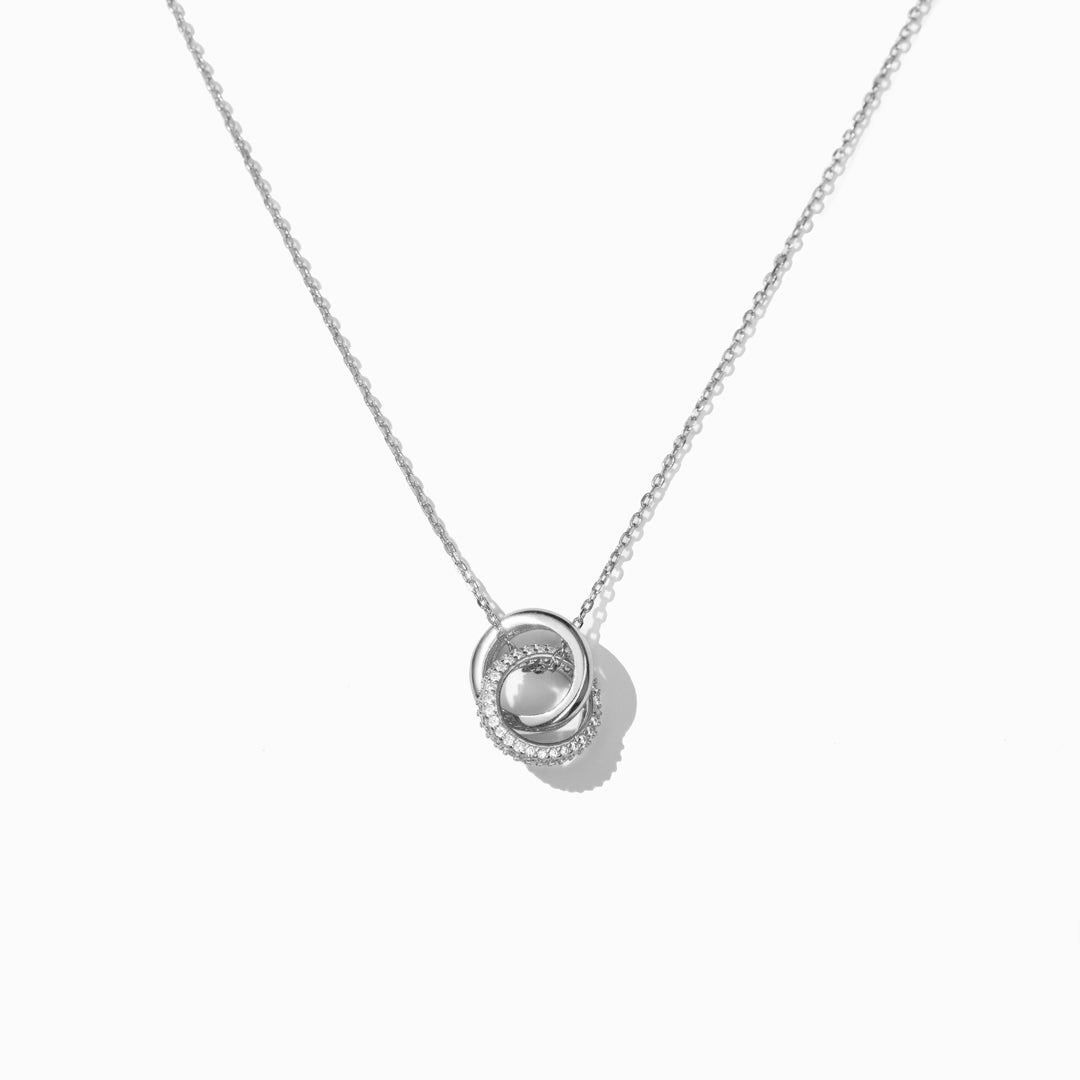 Hot Selling Pure Silver High-end Diamond Inlaid Double Ring Necklace, Light Luxury, Niche Design, Collarbone Chain,_ipsvogv.com