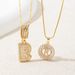 Women's Jewelry Set Fashion Full Diamond Rock Sugar Pendant Necklace For Women Copper Inlaid Zirconium Plated Real Gold Round Flower Letter Set_ipsvogv.com