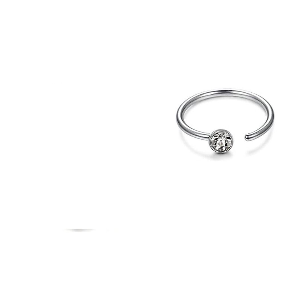 e-commerce source human body puncture C- shaped stainless steel rhinestone nose ring diamond nose nail false nose ring jewelry_ipsvogv.com
