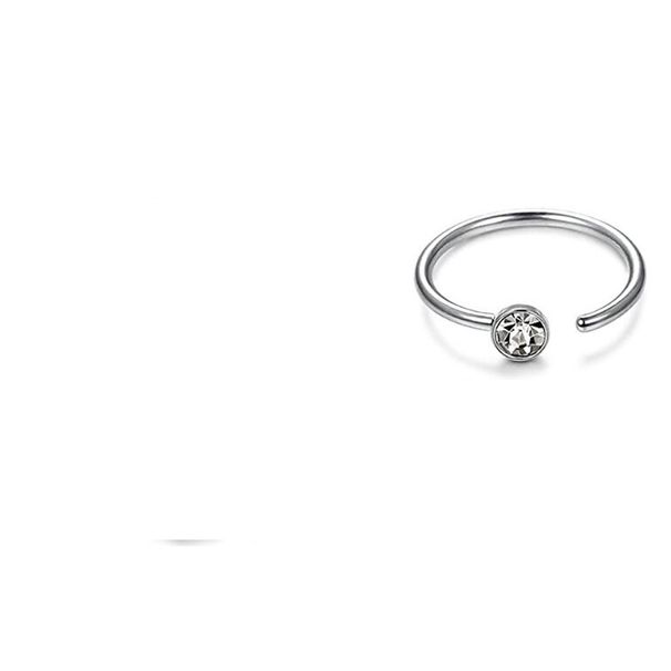 e-commerce source human body puncture C- shaped stainless steel rhinestone nose ring diamond nose nail false nose ring jewelry_ipsvogv.com