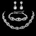 European & American Style Bridal Jewelry Set - Necklace, Bracelet, Earrings & Ring (4-Piece, Evening Dress Accessories)_ipsvogv.com