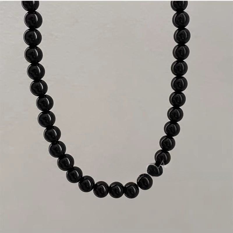 Korean Blogger Fever's Same Black Beaded Necklace, Female Niche, High-end Feeling, Light Luxury, Cold And Indifferent_ipsvogv.com