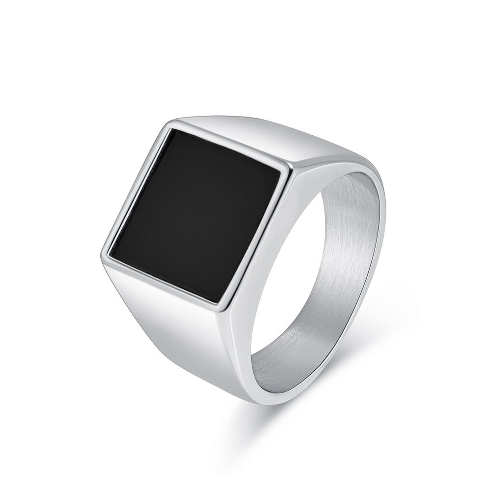 Simple geometric seal titanium steel ring ring men's cold style high end temperament personality jewelry_ipsvogv.com