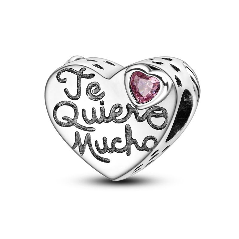 Women's Jewelry Personalized Copper Plated Silver Accessories Color Zirconium Love Beaded Charms Bracelet Necklace_ipsvogv.com