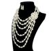 Retro Spot Fashion Necklace Exaggerated Alloy Diamond Pearl Flower Sweater Chain_ipsvogv.com