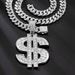 foreign Trade Fashion Cuban Necklace Jewelry Men Hipster Hip Hop Accessories Classic Dollar Pendant Factory Low Price_ipsvogv.com