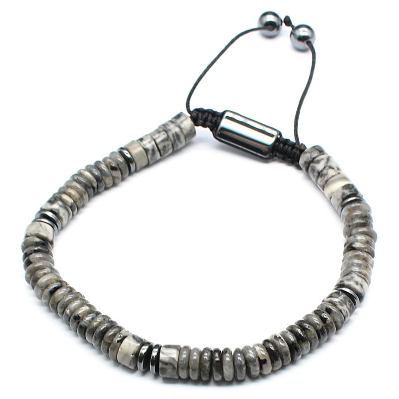 6mm Raw Stone Crystal Hand Rope For Men Ethnic Style Simple Jewelry_ipsvogv.com