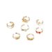 Fashionable Gold Bow V-shaped 8-shaped Crown Eye Opening 7-piece Set Ring Specially Designed_ipsvogv.com