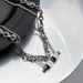 High End And Niche Double-layer Chain Splicing For A-letter Square Titanium Steel Necklace, Couple's Neutral Jewelry_ipsvogv.com