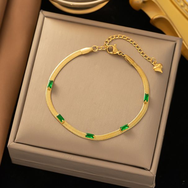 Ins Style Non Fading Inlaid Zircon Necklace, Personalized Bracelet, Electroplated Gold Jewelry Set_ipsvogv.com