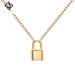 Women's Jewelry K Gold Plated Small Lock Pendant Necklace Light Luxury Design High End Sense All Match Couple Clavicle Chain_ipsvogv.com