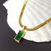 Xiyin's Niche Temperament, Design Snake Bone Chain Sense, Light Luxury, Emerald Zircon Pendant, Titanium Steel Necklace_ipsvogv.com