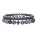 Hot Selling Stone Bracelet Black Gallstone Cross UFO Retro Bracelet Map Stone Elastic Bracelet Combination Men_ipsvogv.com