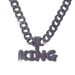 Hip Hop Exaggerated Purple Full Letter King Pendant Necklace For Men's Cool Cuban Diamond Embellishments_ipsvogv.com