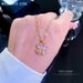 Titanium Steel 【 】 Aurora Four Leaf Flower Charm Micro Inlaid Diamond Necklace Women's Exquisite Style Ins Internet Red 【 】_ipsvogv.com