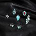 Hot Selling Bohemian Water Droplet Shaped Carved Hollow Red Turquoise 7-piece Set Ring_ipsvogv.com