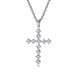 Neutral genderless light luxury style diamond studded titanium steel cross necklace for men and women with personalized diamond square diamond cross_ipsvogv.com