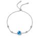 New Deyi Pure Silver Plated PT950 Gold With Precious Blue Mosang Stone Love Small And Fresh Best Friend Bracelet_ipsvogv.com