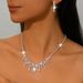 Women’s Jewelry Set Fashion Fashion Temperament Exquisite High End Light Luxury Blue Crystal Rhinestone Necklace Earrings Set Dress Accessories Bride_ipsvogv.com