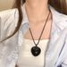 Korean Internet Celebrity Blogger Fever Same Style Black Leather Braided Edge 3D Heart Fashionable Hot Girl Necklace_ipsvogv.com