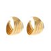 Jewelry Fashion Design Sense Metal Peach Heart Versatile Stripe Star Earrings_ipsvogv.com