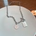 Titanium Steel Colorless Temperament Fashion Accessories Hip Hop Necklace ins Cool Wind Letter Square Plate Collar Chain_ipsvogv.com