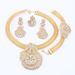 Italian Gold Color Crystal Jewelry Set Elegant Wer Necklace Earrings Ring Bangle For Women Bride Wedding Party_ipsvogv.com