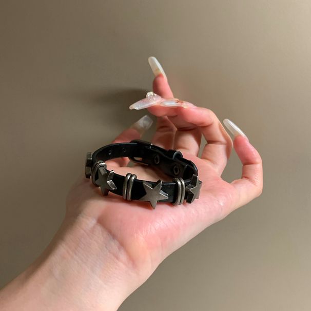 Star Sweet Cool Niche Design Leather Women Hip Hop Punk Y2K Bracelet Jewelry For Men Exquisite Trendy Accessories_ipsvogv.com