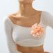 X0346 handmade fabric rose brooch, fashionable small fragrance style, creative three-dimensional flower geometric_ipsvogv.com