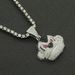 Hip hop full diamond three-dimensional monkey pendant necklace trendy, domineering, cool Cuban chain street dance_ipsvogv.com