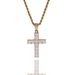 Hip Hop Square Zircon Cross Necklace, European and American Punk Personality, Male and Female Couple Pendant Accessories_ipsvogv.com