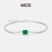 Simple S925 silver retro bracelet for women inlaid cultivated emerald jewelry_ipsvogv.com
