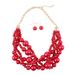 Fashionable bridal jewelry exaggerated woven collarbone chain temperament pearl necklace earrings Collar 8860_ipsvogv.com