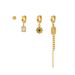 Women’s Jewelry Set Fashion Geometric Diamond Studded Stainless Steel Four Piece Earrings Personality Fashion Asymmetrical Square Earrings For Women_ipsvogv.com