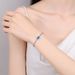 New Deyi Pure Silver Plated PT950 With Precious Blue Horse Eye Mosang Stone Bracelet Stretch Adjustment Simple And_ipsvogv.com