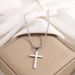 Stainless steel necklace, gold twist chain cross necklace, titanium steel does not fade, fashionable and versatile men's necklace_ipsvogv.com