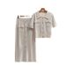 Women's Clothing high grade knitted suit spring and autumn new sweet and gentle short sleeved dress, two pieces_ipsvogv.com