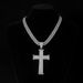 Cross full diamond pendant personality alloy Cuban chain niche street style hip hop necklace_ipsvogv.com