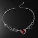 Punk Ghost Claw Dark Red Love Pendant Spliced Neckchain Collar Chain Personality Hip Hop Style Necklace Female_ipsvogv.com
