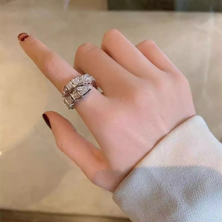 personalized Mouth Snake Zircon Adjustment Shaped Ins Niche Cold Luxury High-end Fashion Index Finger Ring_ipsvogv.com