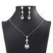 New Jewelry High Gloss Rhinestone Necklace Water Drop Set British Princess Style Pendant For Women_ipsvogv.com