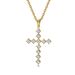 Neutral genderless light luxury style diamond studded titanium steel cross necklace for men and women with personalized diamond square diamond cross_ipsvogv.com
