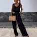 Women's Clothing spring and summer new suspender sleeveless pocket jumpsuit INS casual loose_ipsvogv.com