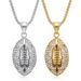 Men's Jewelry Hip Hop HIPHOP Jewelry Titanium Steel Gold Plated Football Pendant Necklace_ipsvogv.com