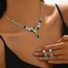 Niche Versatile Fresh Necklace Pendant Earring Set Two-Piece Clavicle Chain Jewelry Bridal Accessories_ipsvogv.com