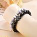 Hot Selling Stainless Steel Inlaid Diamond Puzzle Valentine's Day Heart Bracelet Black And White Simple Style Couple_ipsvogv.com